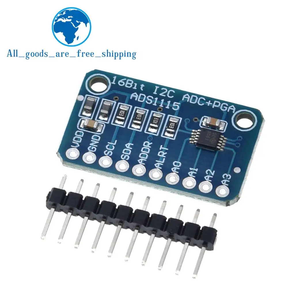 TZT 16 бит I2C ADS1115 модуль ADC 4 канала с усилителем Pro RPi | Электронные компоненты и