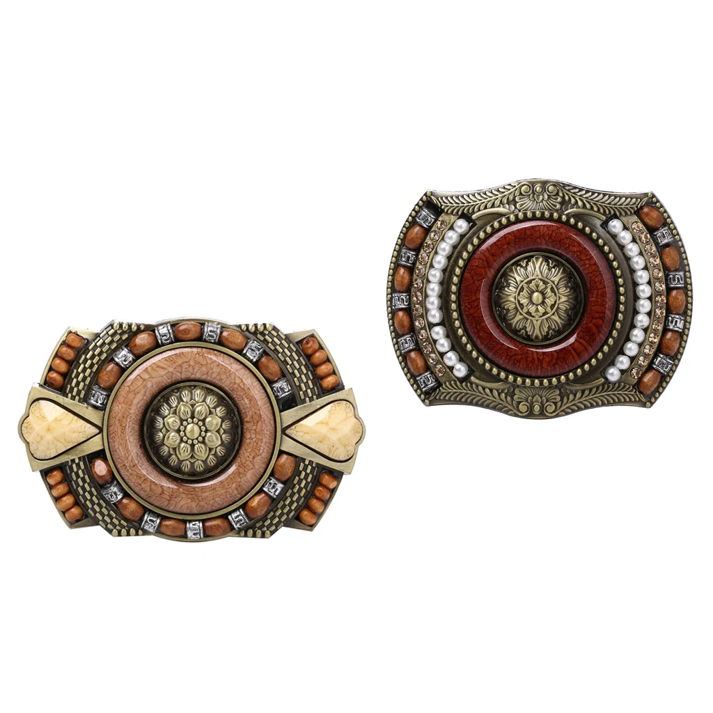 Western Bohemian Cowboy/girls Belt Buckle Indian Rodeo Novelty Bead Decor For Men's Belt Accessory 