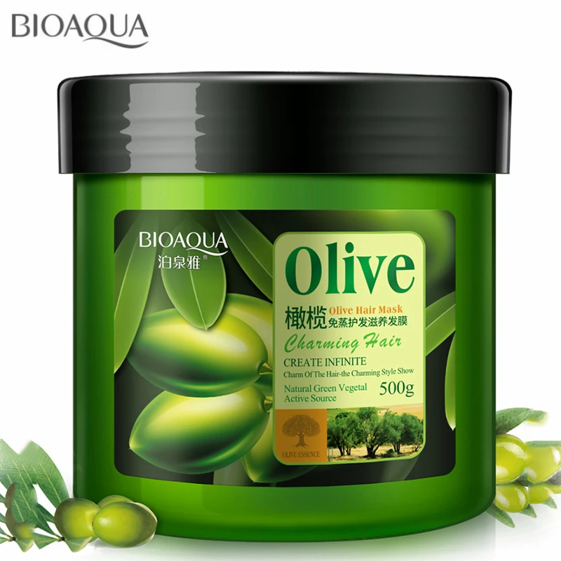 

BIOAOUA Natural Hair Care Olive Oil Hair Mask Moisturizing Deep Repair Frizz For Dry Damaged Hair Nutrition Conditioner 500ML