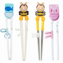Милые Мультяшные животные кошка пчела учебные палочки для еды Дети Обучение ребенка прозрение палочки для еды посуда из нержавеющей стали