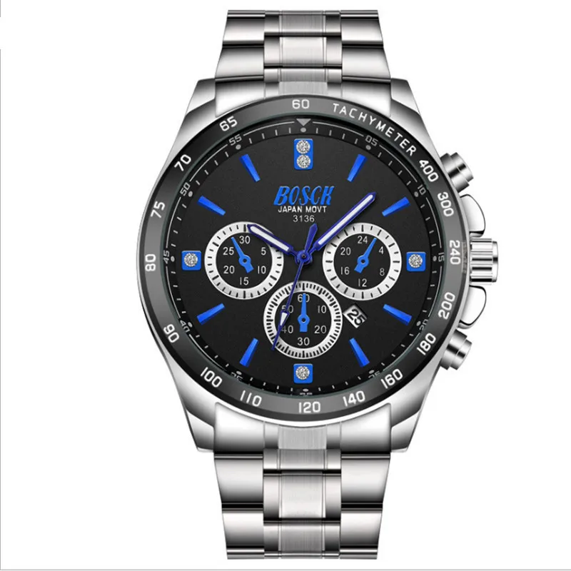 

New men's stainless steel business quartz watch, the style is concise and generous.