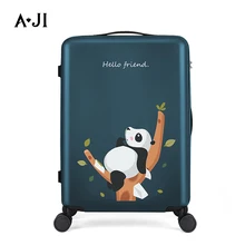 AJI, милый чемодан на колесиках с рисунком, чемодан для путешествий, Жесткая Сторона, Чистый ПК, замок TSA, сумка для переноски, багаж унисекс, 20, 24 дюйма, A7013