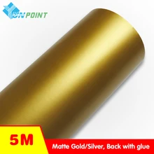 5M Thick Matte gold Self adhesive PVC Wallpaper Home appliances Fridge Decorative Stickers Vinyl Metal wall stickers home decor