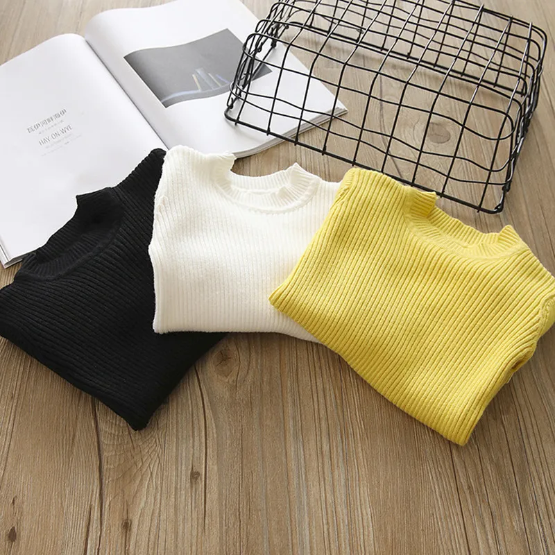 

DFXD Toddler Girl Sweater 2018 New England Style Autumn Cotton Long Sleeve Soild Color Pullover Top Children Girls Pullover 2-8Y
