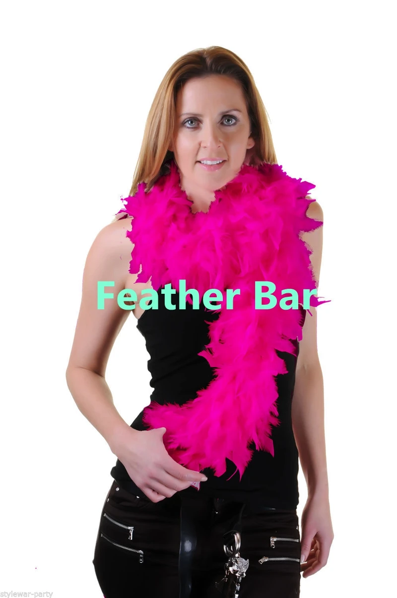 Fukang Feather Turkey Chandelle Feather Boa Hot Pink, 80g 