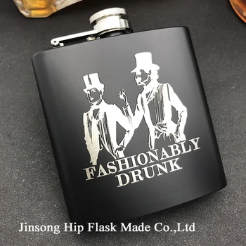 

Laser Engraved hip flask matt black 6 oz /7oz /8oz stainless steel spirit liquor wine liquor hip flasks