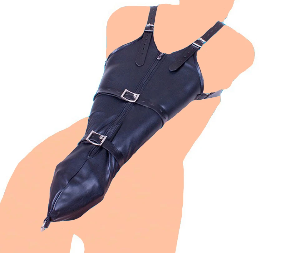 

Arm Binder Body Harness Sleeves Armbinder Restraint Zip up Straight Jacket,Leather Arms Behind Back Accessories