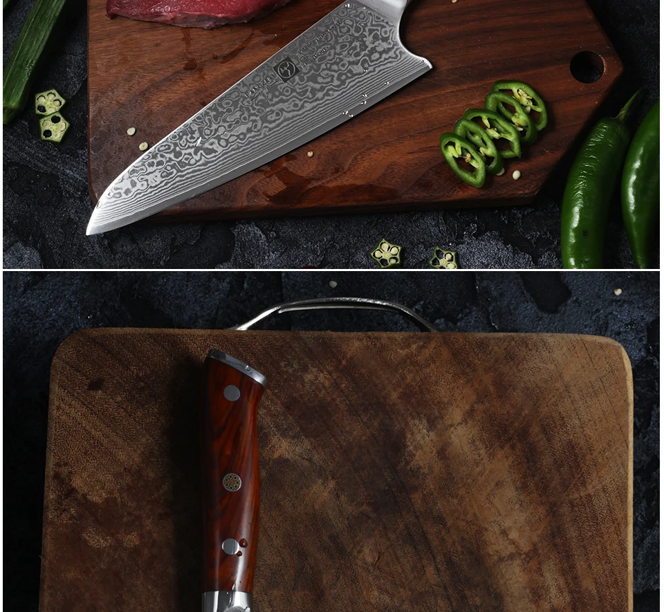 FANGZUO 8,5 дюймов поварские ножи высокоуглеродистые VG10 японский 67 слой дамасский кухонный нож из нержавеющей стали Gyuto нож палисандр ручка
