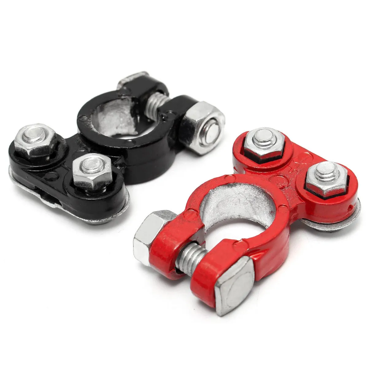 2pcs Aluminum Car Battery Terminal Clamp Moistureproof