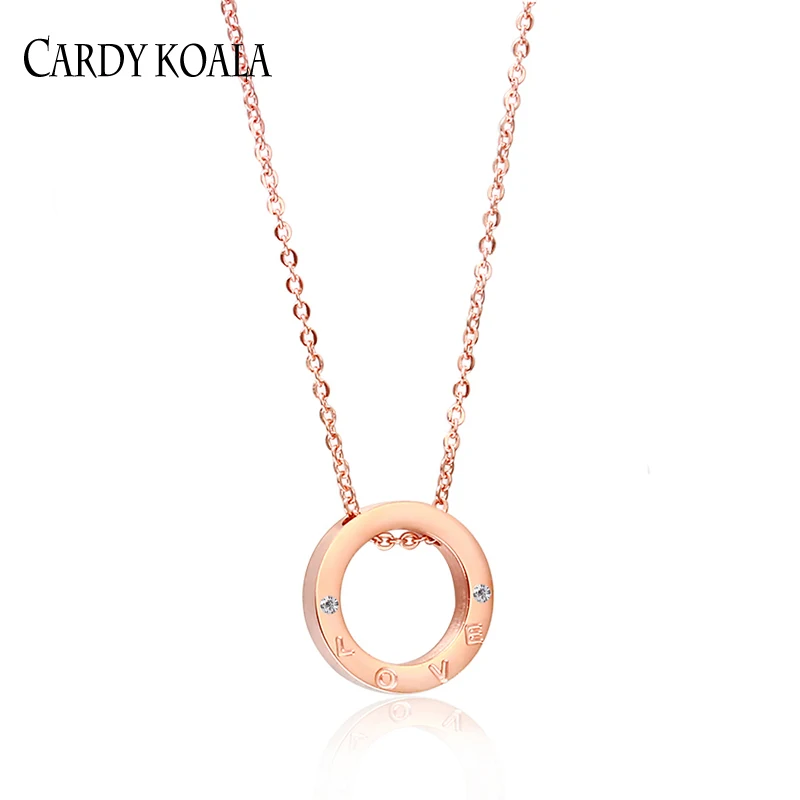 

Love Pendant Necklace High Quality Stainless Steel 3-Color Clavicle Chain Necklace Pendant Fashion Women Necklace Pendant
