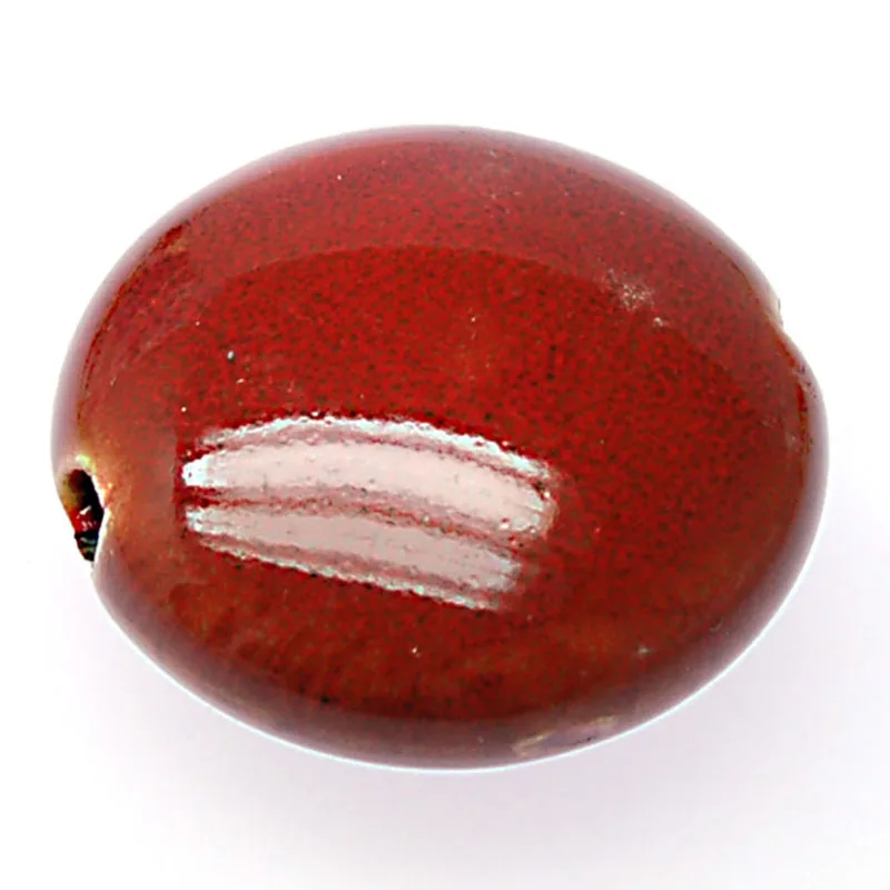 Flat round ceramic beads porcelain Beads 13.5x28mm red ceramic beads