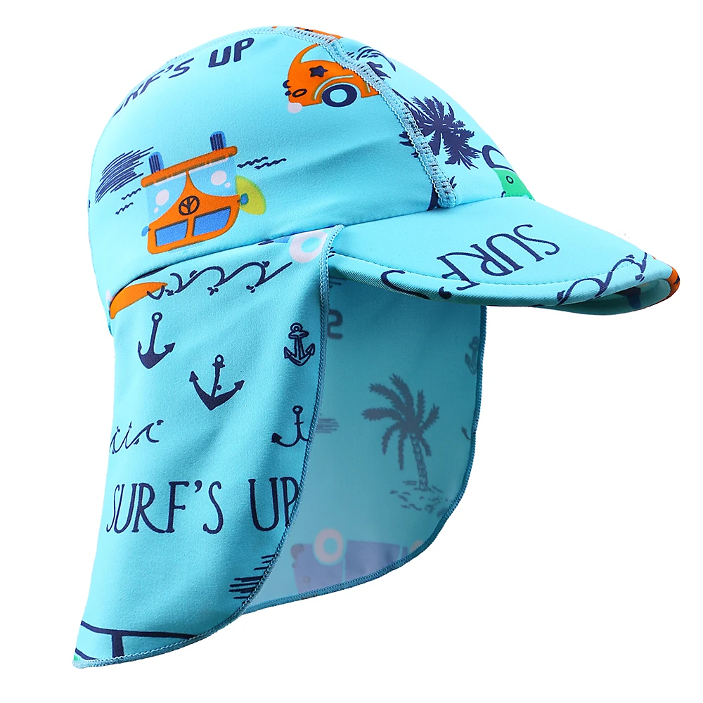 BAOHULU Cartoon Baby Kids Swimming Cap Summer 2021 Sun Protection Beach Sun Hats Waterproof for Boys Girls Children Outdoor Hat