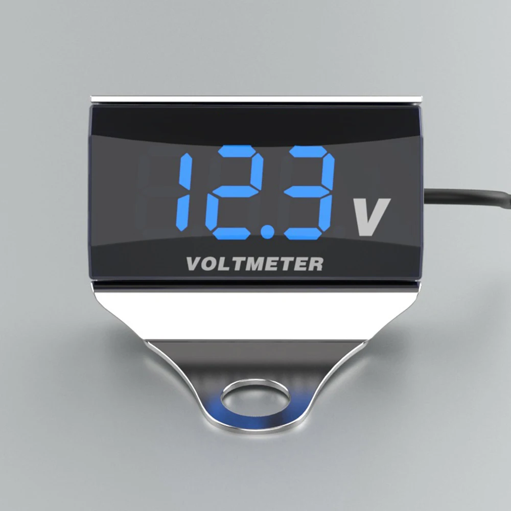 

Motorcycle DC 10-150V Digital Voltmeter LED Display Waterproof Voltage Tester Battery Moniter Gauge with Bracket