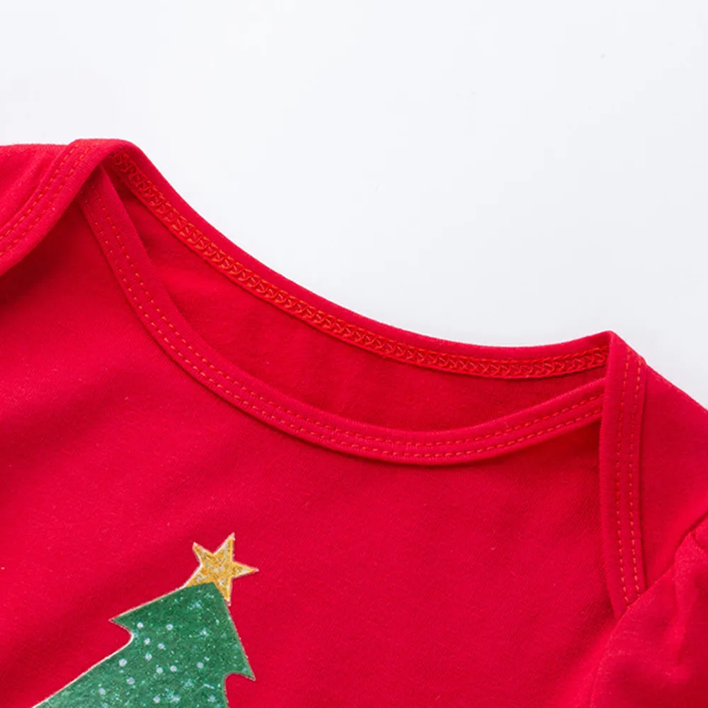 Осенне-зимний модный комплект одежды для новорожденных пышное платье принцессы с рождественской елкой для маленьких девочек костюм из четырех предметов Лидер продаж года
