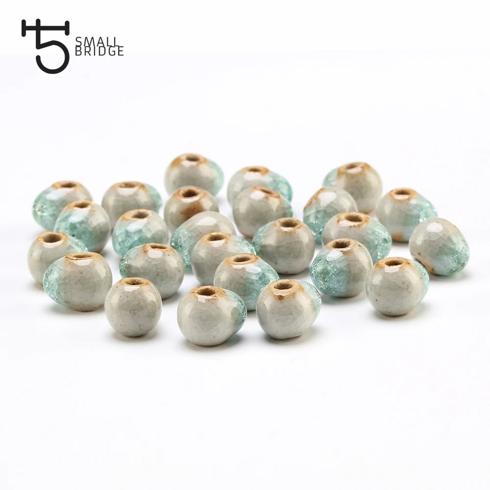 

6810mm Crack Ceramic Beads of Smooth Teardrop Beads for Jewelry Making DIY Bracelet Necklace Loose Transpare Beads WholesaleT105