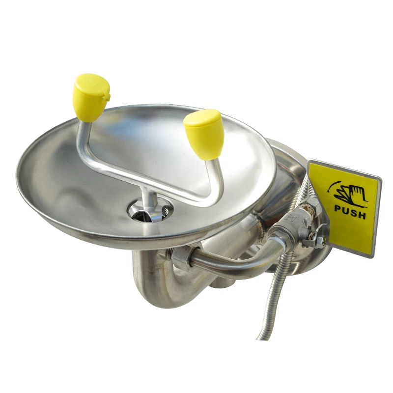 304StainlessSteelDoubleNozzleEmergencyWallMountedEyewash