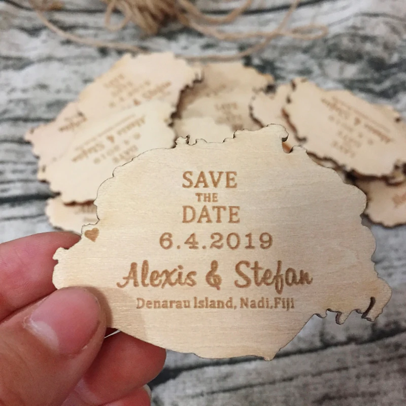 Country Map Save The Date Magnet Custom Engraved Save The Date