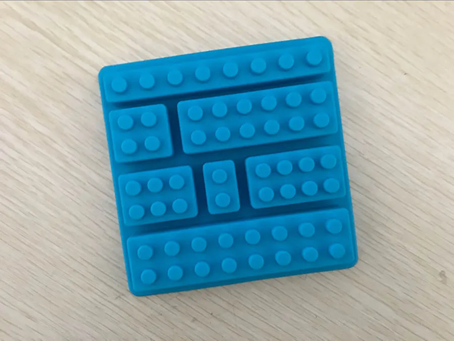 1 шт. лего кирпичные блоки в форме прямоугольной формы DIY шоколадная силиконовая форма льда кубик лоток инструменты для торта помадные формы - Цвет: Sky Blue