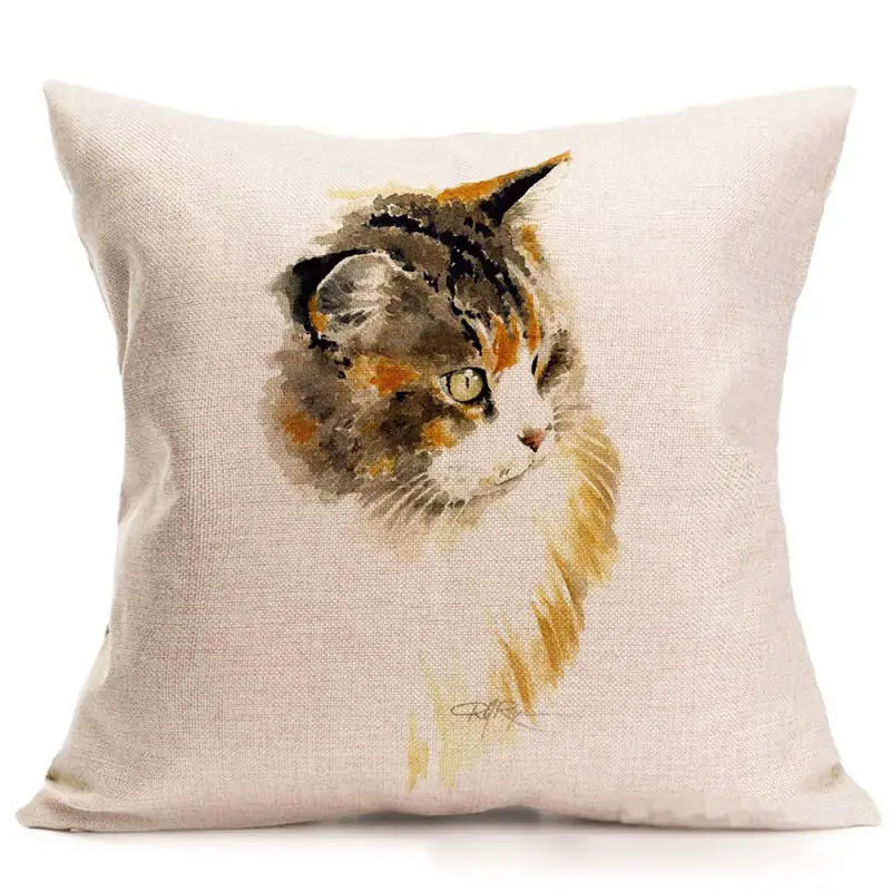 Cute Cat Pillow Case Animal Black Cat Cushion Cover Pet Pillow Covers for Home Car Decorations Pillowcase