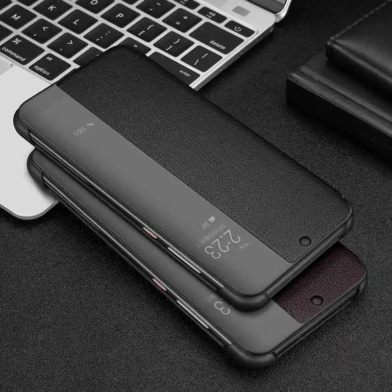 

Genuine Leather Case For Huawei Mate 20 Lite Case Intelligent Wakeup Cover Window View Coque For Huawei Mate 20Lite Case Fundas