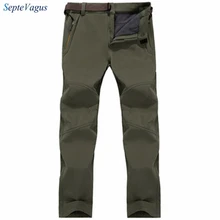 Мужские зимние толстые флисовые Водонепроницаемый карго Брюки с карманами Флисовая теплая дышащая тактические армейские брюки стретч больших размеров Размеры