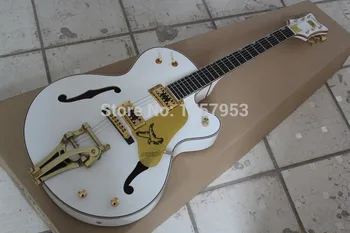 Free Shipping Factory Custom 2017 new White Gret sch Falcon 6120  Korean Tuners Jazz Electric Guitar With Bigsby Tremolo 3 23