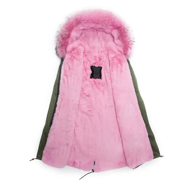 Wholesale 2016 long style fur coat, fashionable men winter coat,light pink beautiful fur coats