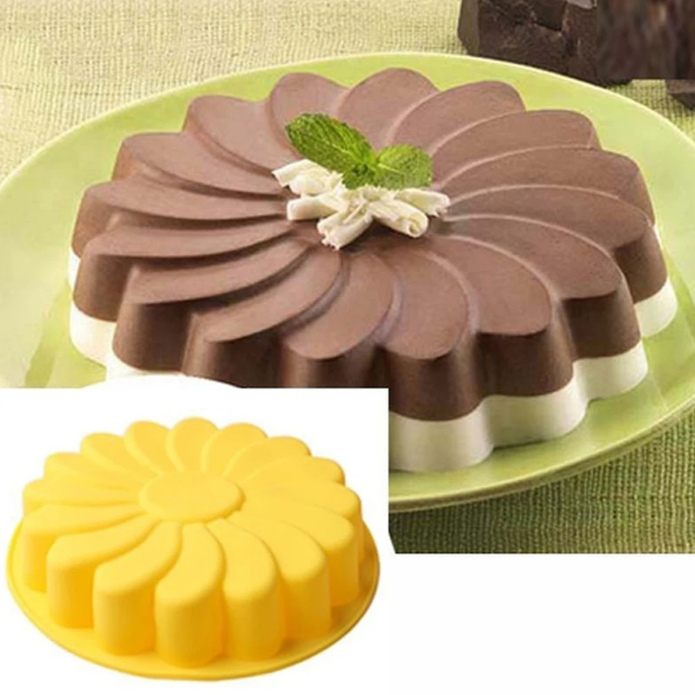 

1 Pc Thickened Large Silicone Cake Pan Flower Shaped DIY Cake Baking Tray For Bakery Home Restaurant (Random Color)