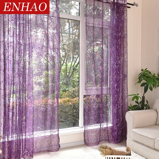 Modern Embroidered Tulle Curtains 3