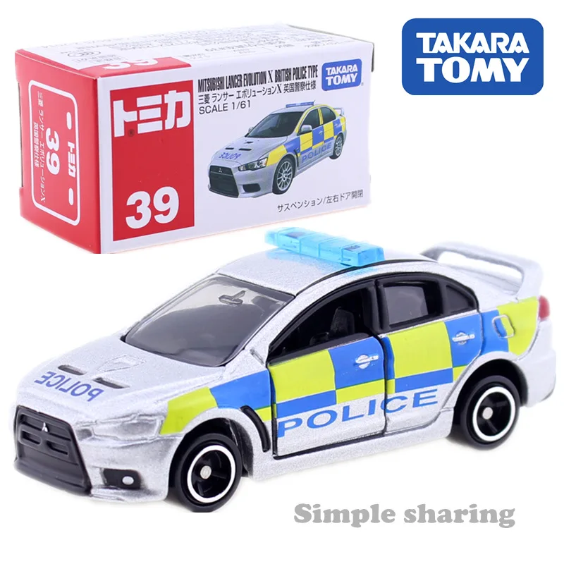 Takara Tomy Tomica № 39 Mitsubishi Lancer Evolution X UK полиции 1: 61 Авто двигатели автомобиля литая