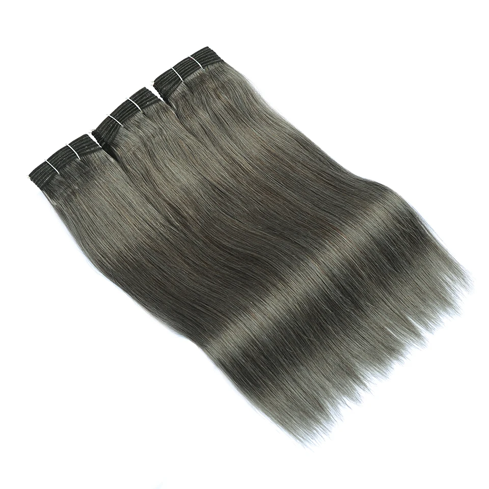 Lilen серые пучки с закрытием бразильские волосы плетение 3 серые коричневые пучки с закрытием прямые волосы Pinshair натуральные волосы Nonremy