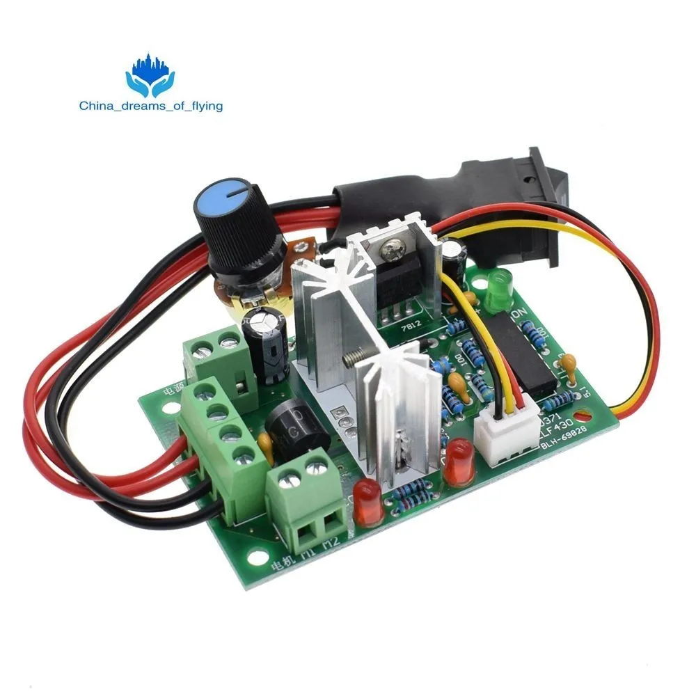 

TZT 10V 12V 24V 36V PWM DC controller with Positive inversion switch PWM DC controller for DC motor speed controller 150W