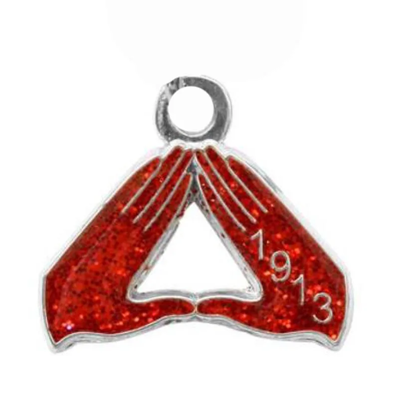 

GREEK Delta Sigma Theta Sorority DST Hand Signa Symbol Dangler Charm