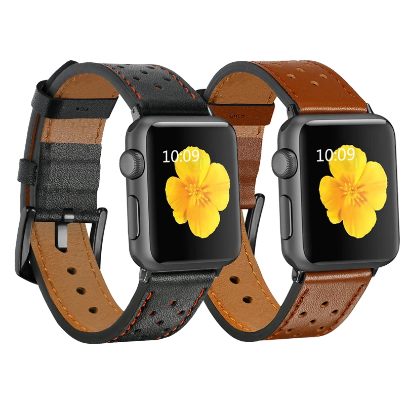 Genuine Leather Strap For Apple Watch Band 42mm 38mm