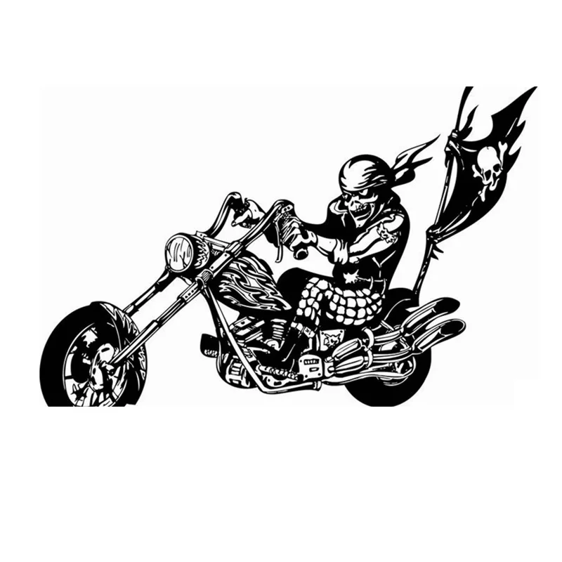 Motorcycle Sticker Vehicle Decal Classic Punk Skull Posters Vinyl Wall Decals Autobike Parede Decor Mural Autocycle