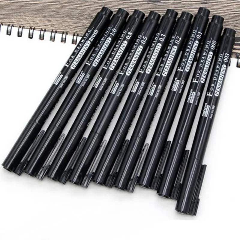 8 шт. Marvy micron pigma кисть эскиз маркеры техническая ручка набор подводки для