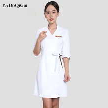 Халат медсестры, Униформа, профессиональная женская одежда с коротким рукавом/рукав семь четвертей, облегающие модели, матовая рабочая одежда для медсестер