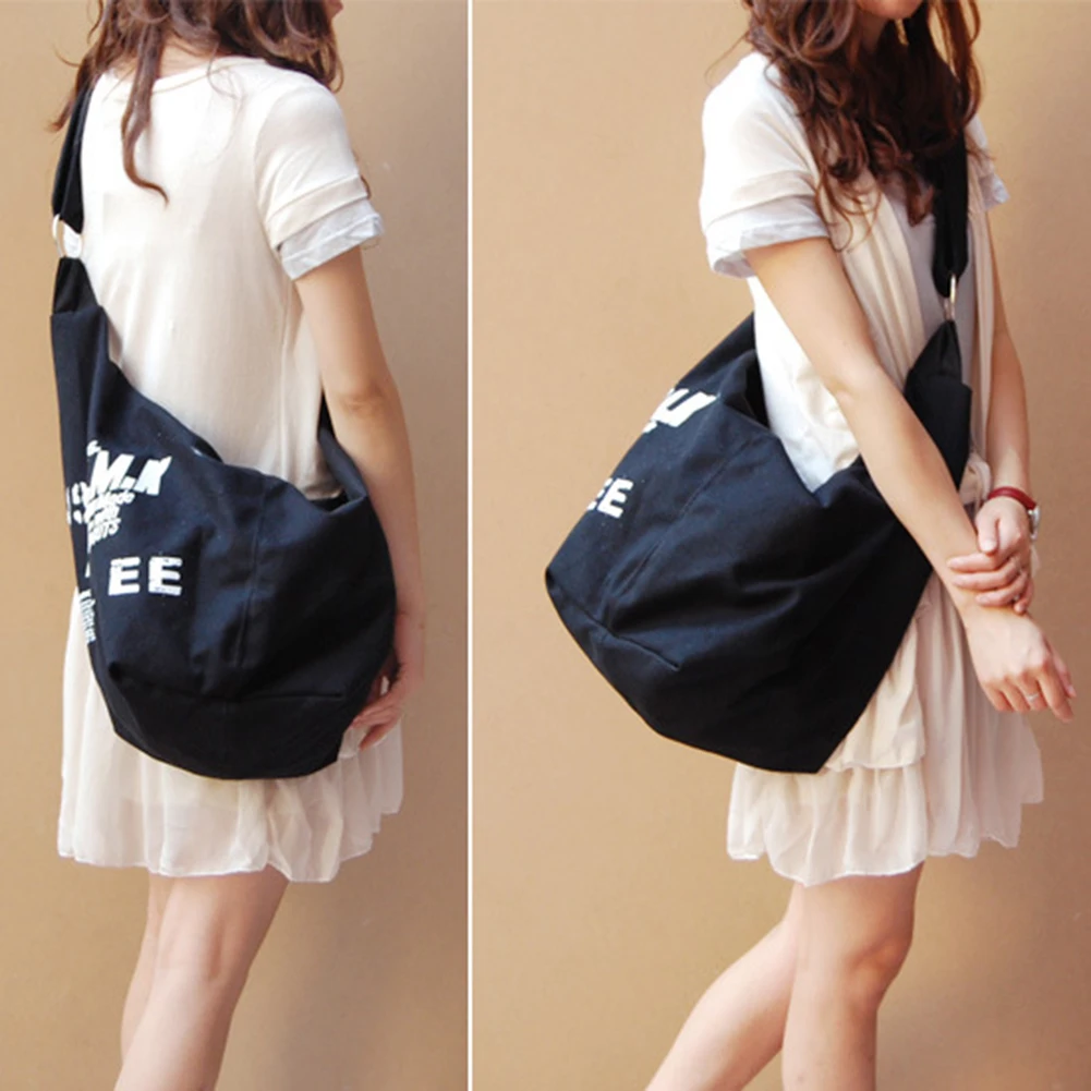 Женская модная Холщовая Сумка через плечо с буквенным принтом, сумка для покупок