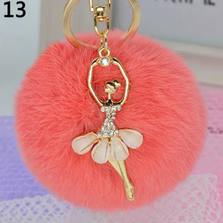 

2016 new arrival Women Fashion Cute Angel Fur Ball Keychain Car Key Chain