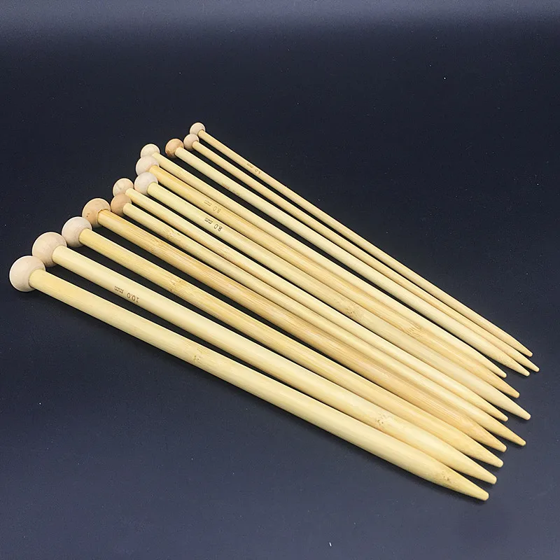 

36Pieces 36cm 18 Sizes Bamboo Crochet Knitting Needles Single Tip Point Needles