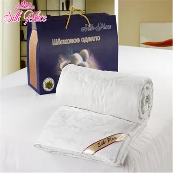 

140*205CM 100% Natural High-quality Silk Comforter For Summer Russia Fast Delivery White Blanket Quilt # SP140-1000