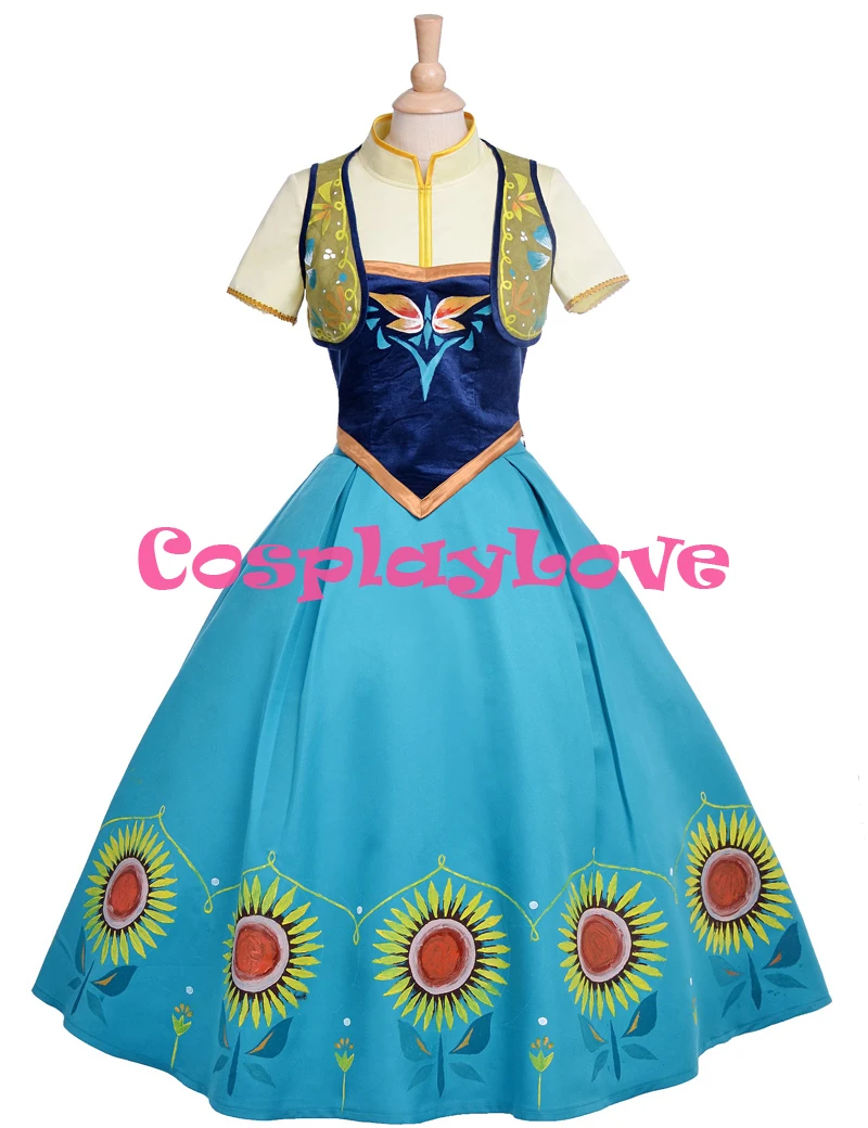 

Newest Custom Made American Movie Froozen Adult Anna Princess Anna Cosplay Costume Birthday Party Anna Dress Halloween