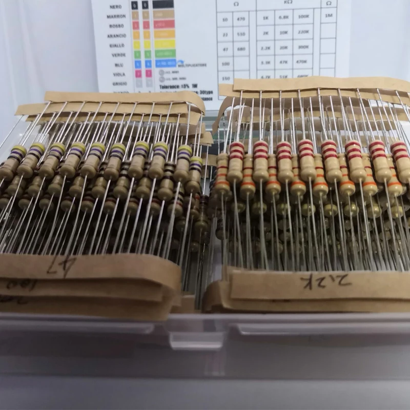300PCS 1W 5% 10-1M Ohm 30 Values*10PCS Resistor Carbon Film Resistor Assorted Kit