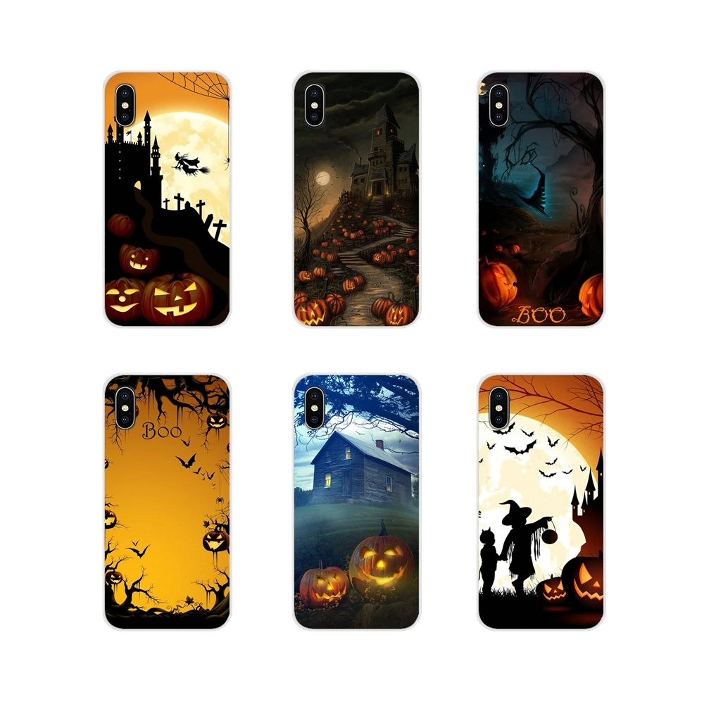 

Phone Shell Case For Huawei G7 G8 P7 P8 P9 P10 P20 P30 Lite Mini Pro P Smart Plus 2017 2018 2019 Pumpkin Halloween Bat Witch Boo