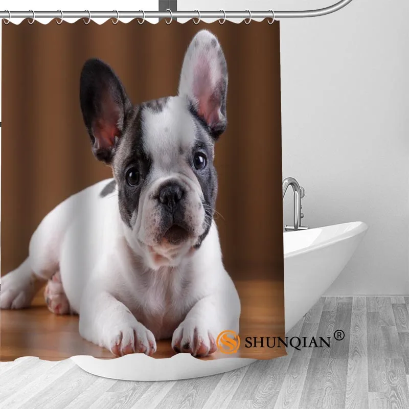 Щенок бульдога собака Душ занавес украшения для ванной комнаты для дома водонепроницаемый ткань Шторки для ванной занавес A18.1.3 - Цвет: 13