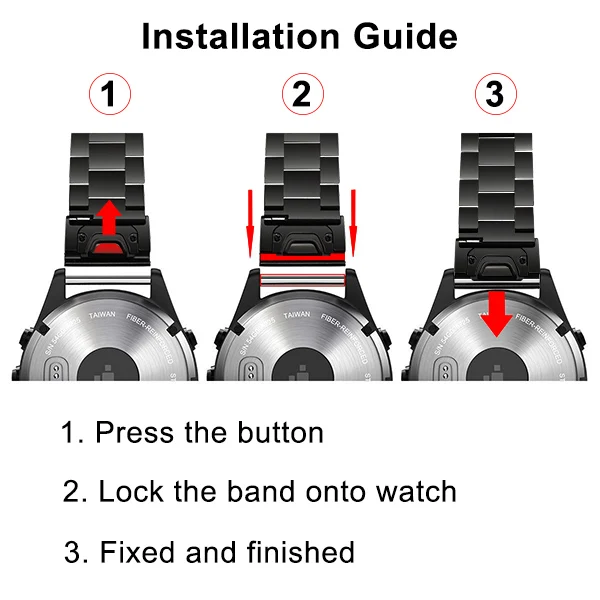 Быстроразъемный легко подходит для часов из нержавеющей стали + инструмент для Garmin Fenix 5X/3/3HR/quantx 3/Tactix Bravo ремешок для часов