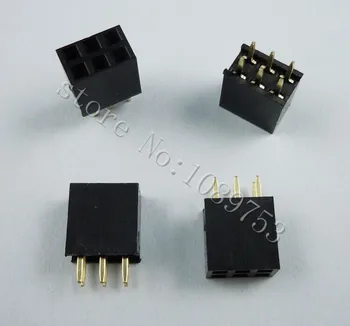 

100PCS 2X3 Pin 6P 2.54mm Double Row Female Straight Header Pin Strip