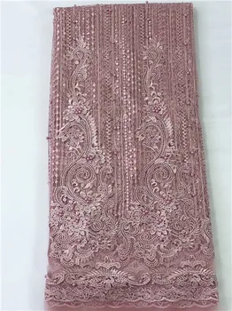

African Lace Fabric 2019 High Quality Nigerian Lace Fabrics Tissu Africain Guipure Embroidery French Tulle Lace Fabric(1-19-YJ