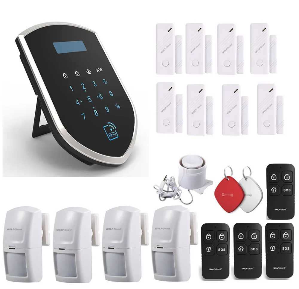 Wolf-Guard Smart 3G GSM 2.4G Wifi Smart Wireless Home Security Burglar Alarm System Door Sensor PIR Motion Detector Remote Set C Wolf-Guard Smart 3G GSM 2.4G Wifi Smart Wireless Home Security Burglar Alarm System Door Sensor PIR Motion Detector Remote Set C