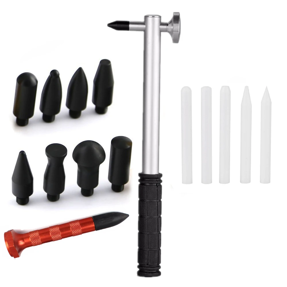 

Hand Tools Paintless Dent Repair Tools Dent Removal Rubber Repair Hammer Tap down with 9 heads Paintless Repair tools